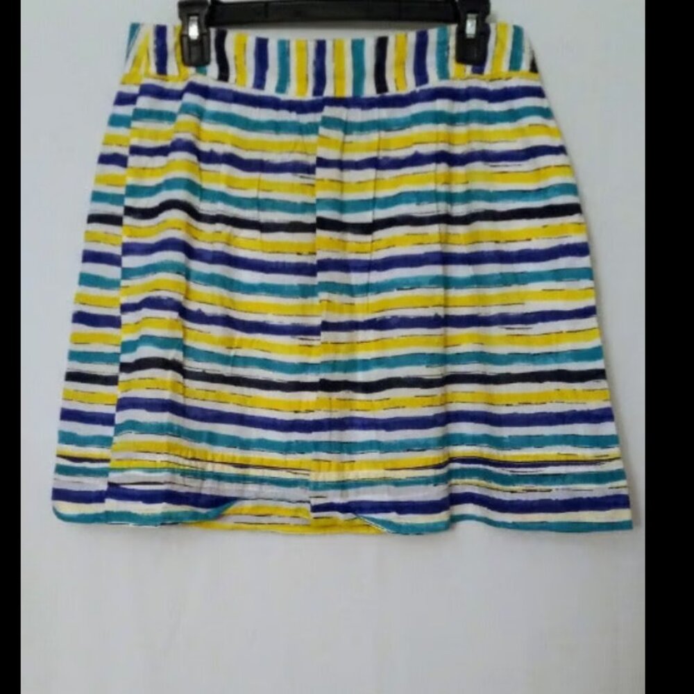 Ann Taylor The Loft Women's Multi-Color Striped Mini Skirt Sz 4